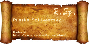 Ruszka Szilveszter névjegykártya
